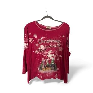 Christmas top, 3/4 sleeve, size xxl